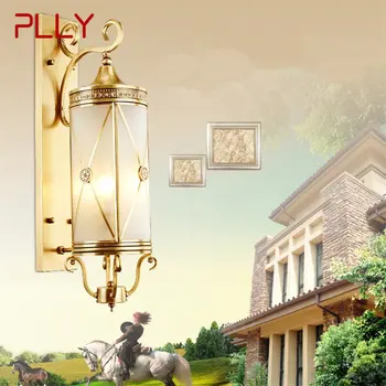 Настенный светильник PLLY Nordic Outdoor из латуни, светодиодный медный бра, Креативный дизайн, декор для дома, внутреннего двора, коридора, прохода