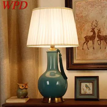 Настольная лампа WPD из современной зеленой керамики, креативная простая светодиодная прикроватная тумбочка, модный декор для дома, гостиной, спальни