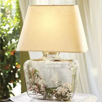 Настольная лампа, Американский стиль, сельская гостиная, стеклянное украшение, спальня, прикроватная лампа, пасторальное тепло, романтический дизайн, креативный
