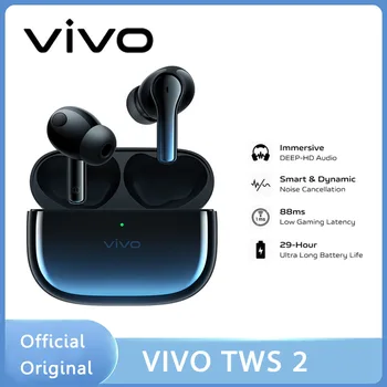 Наушники Vivo TWS 2 Беспроводные наушники Bluetooth 5.2, 30-часовая батарея, 3 микрофона, глубокое шумоподавление, адаптивный aptX
