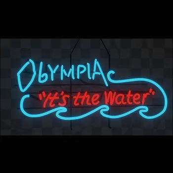 Неоновая световая вывеска Olympia It's The Water, изготовленная на заказ из настоящего стеклянного тубуса, рекламирует Пивной бар, магазин, Декор помещения, Настольная лампа 24 