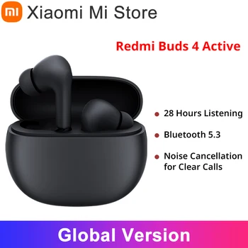 Новая Глобальная версия Xiaomi Redmi Buds 4 Активные наушники До 28 часов прослушивания Bluetooth 5.3 Шумоподавление для четких звонков