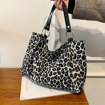 Новая женская сумка через плечо большой емкости, сумка-мессенджер из искусственной кожи с леопардовым рисунком, модная сумка в стиле ретро для отдыха, женская сумка подмышками