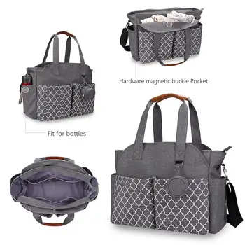 Новая портативная сумка для мамы на одно плечо с геометрическим принтом и карманом для соски, дорожная сумка для мамы и ребенка на открытом воздухе