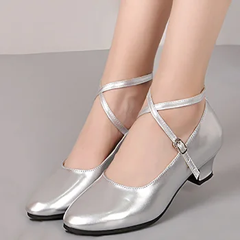 Новые женские серебристые современные танцевальные туфли Обувь для латиноамериканских танцев для взрослых Обувь для занятий бальными танцами Обувь для квадратного танца