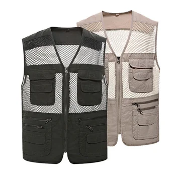 Новые летние мужские сетчатые жилеты с несколькими карманами, Быстросохнущая куртка без рукавов для рыбалки, одежда для фотографов, одежда для путешествий XXXXL