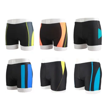 Новые летние шорты для плавания с плоским углом наклона для мальчиков, детские плавательные штаны, сочетающиеся по цвету, быстро сохнущие