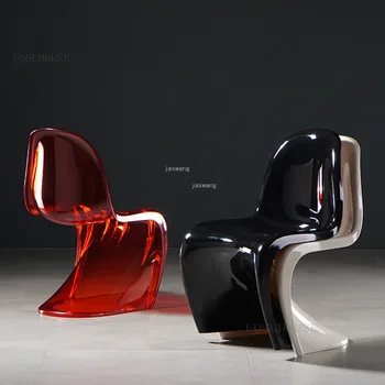 НОВЫЕ Скандинавские Обеденные Стулья Креативный Хрустальный Обеденный стул из акрилового пластика Для домашней спальни Ins Net Красное Прозрачное Кресло для макияжа B