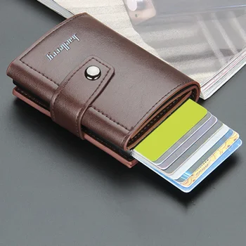 Новый держатель для кредитных карт Business ID для мужчин и женщин, металлическая RFID-карта, винтажная алюминиевая коробка, кошелек для карт из искусственной кожи Note Carbon