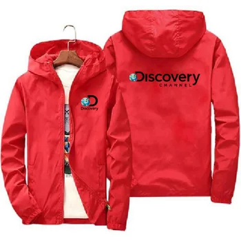 Новый канал Discovery Ветрозащитная куртка на молнии Для мужчин и женщин, Толстовки, Солнцезащитная одежда, Повседневное Спортивное Пальто с капюшоном с длинным рукавом, Тонкий топ