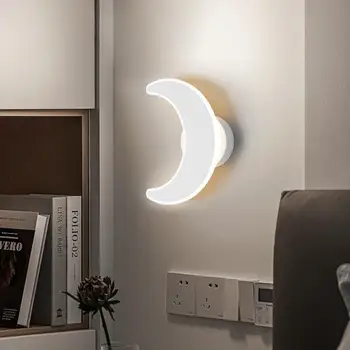 Новый минималистичный креативный настенный светильник moon, Персонализированный настенный светильник для детской комнаты, прикроватная лампа для кабинета в скандинавском стиле