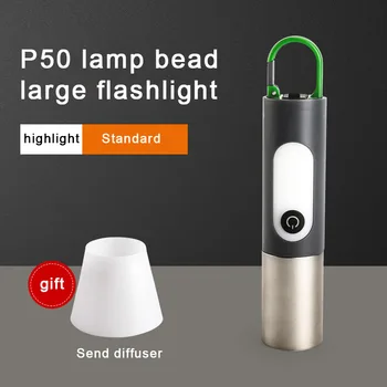 Новый светодиодный фонарик 4Gear с регулируемой яркостью, перезаряжаемый светодиодный тактический лазерный фонарик, портативный фонарик для кемпинга на открытом воздухе