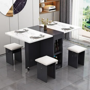 Обеденный стол для дома, Складной стол, Современная Белая кухня, Офисные журнальные столики на колесиках, Мебель для балкона Mesas De Jantar