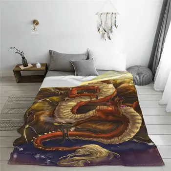 Одеяла с легендарными китайскими драконами, Бархат, Весна / осень, Миф о Зодиаке, Животное, Дышащее Мягкое одеяло для дома, Коврик на открытом воздухе