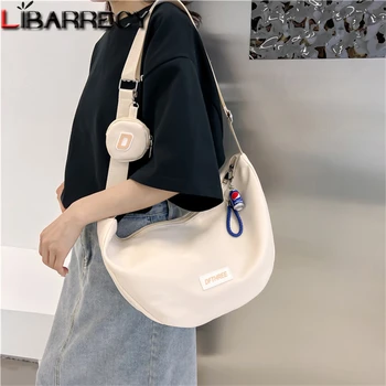Однотонная Женская сумка через плечо из нейлона большой емкости, новые модные женские сумки через плечо, Студенческая сумка Bolso Mujer