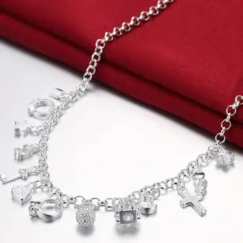 Ожерелье с подвеской в виде Звезды и Луны из стерлингового серебра 925 Пробы Для женщин, Модные Ювелирные изделия, Цепочка, Ожерелье, Подарки