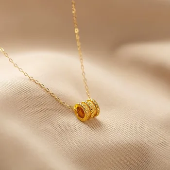 Ожерелье с подвеской из настоящего 18-каратного золота Pure AU750, цепочка с воротником на тонкой талии, Ювелирный бутик для женщин, подарок P198