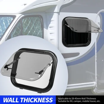 Окно фургона из алюминиевого сплава 45D с максимальным углом открывания Выдвижное окно фургона для автофургона с прицепом-фургоном Закаленное стекло
