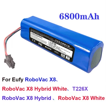 Оригинальный литий-ионный аккумулятор 14,4 В 6800 мАч для Eufy RoboVac X8, RoboVac X8 Hybrid, RoboVac X8 White, RoboVac X8 Hybrid White, T226X