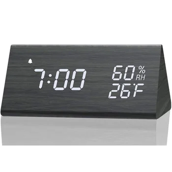 Отображение времени USB зарядное устройство Определение влажности и температуры Цифровой будильник для прикроватной тумбочки