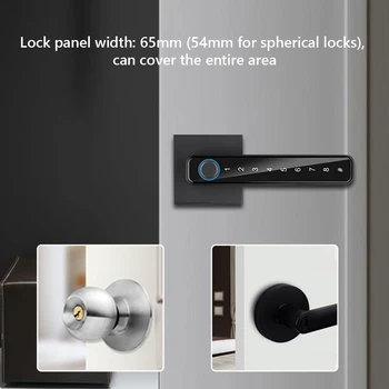 Отпечаток пальца Паролем Разблокировки Ключом TUYA/TTLOCK APP Control Цифровой Электронный Дверной Замок с Защитой от Подглядывания для Дверей Толщиной 3,5-6,5 см