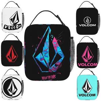 Пакеты для ланча с логотипом Volcom, изолированные, портативные сумки для пикника, термоохладитель, ланч-бокс, сумка для ланча для женщин, работы, детей, школы.