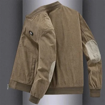 Пальто мужские Весенне-осенние Новые свободные мужские бейсбольные куртки с воротником-стойкой в стиле ретро, мужская куртка-бомбер с длинными рукавами, мужская куртка-бомбер