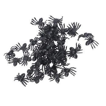 Пауки, имитирующие черных пауков, принадлежности для вечеринок с насекомыми, 300 шт. Розыгрыш