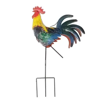 Петух, Курица, стоящая на столбе, скульптурные фигурки, украшение куриного газона для сада на открытом воздухе