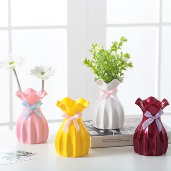 Пластиковая ваза с имитацией цветка, Сухоцветная композиция, мини-ваза для украшения гостиной, обеденного стола, ТВ-шкафа