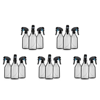 Пластиковые бутылки с распылителем для чистящих средств, 10 унций, многоразовый пустой контейнер с прочным черным распылителем Trigger, 15 шт.