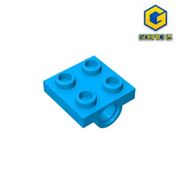 Пластина Gobricks GDS-848, модифицированная 2 x 2 с отверстием для штифта - Полная поперечная опора снизу совместима с lego 10247 2444