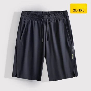 Плюс размер 7XL 8XL Летние мужские шорты высокого качества с буквенным принтом, эластичный пояс, спортивные повседневные однотонные мужские брюки, мужские брюки