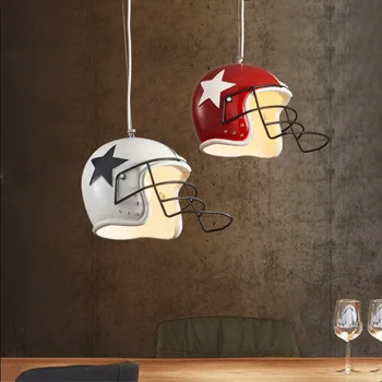 Подвесной светильник в стиле лофт в американском стиле, гостиная, столовая, спальня, магазин одежды, бар, креативная люстра в форме шлема