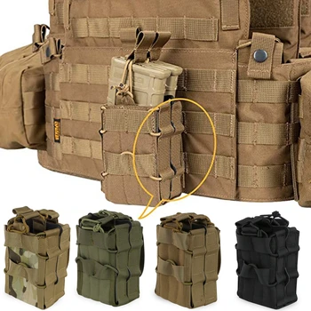 Подсумок для магазина Molle System 1000D Нейлоновые двухслойные сумки для хранения Airsoft Tactical Ak Ar M4 Ar15 Винтовка, пистолет, чехол для переноски Mag