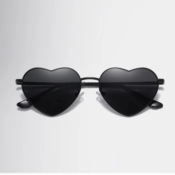 Поляризованные Солнцезащитные очки из сплава в форме сердца, Поляризованные Зеркальные Солнцезащитные очки, Изготовленные на заказ, Близорукость Без Рецептурных линз От -1 До -6