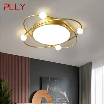 Потолочный светильник PLLY Nordic, современные золотистые круглые светильники, светодиодные украшения для дома, гостиной, спальни