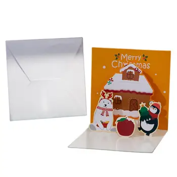 Праздничная поздравительная открытка Веселые рождественские открытки Праздничный дизайн Санта Клауса Снеговика Лося для праздничных торжеств