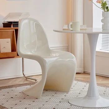 Прозрачные Белые Обеденные стулья Эргономичный Макияж Стулья в скандинавском минималистичном стиле, Экономящие пространство Предметы домашнего обихода для салона красоты