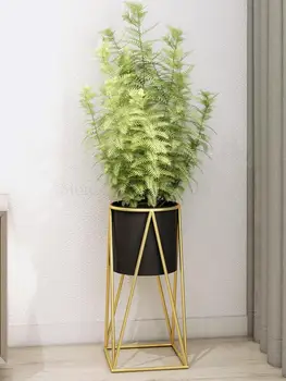Простая подставка для цветов из кованого железа в европейском стиле, цветочная полка, напольная стойка для гостиной, Зеленое стеллажное растение