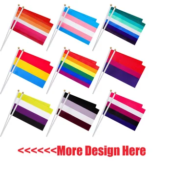 Прямая поставка 100% полиэстер 10 ШТ Флаги Rainbow Pride Бисексуалы, геи, пансексуалы, трансгендеры, лесбиянки, асексуалы, ЛГБТК