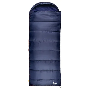 Прямоугольный спальный мешок с капюшоном, синий, 35 