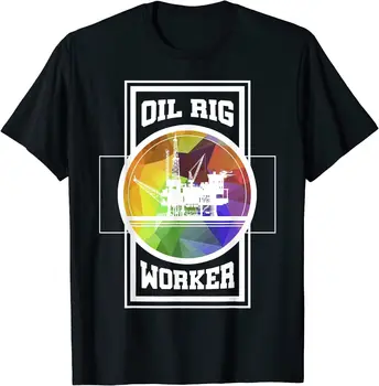 Рабочий-нефтяник США, Американское газовое месторождение, Хлопковая футболка с круглым вырезом, Мужские повседневные футболки с коротким рукавом, Топы Harajuku Уличная одежда