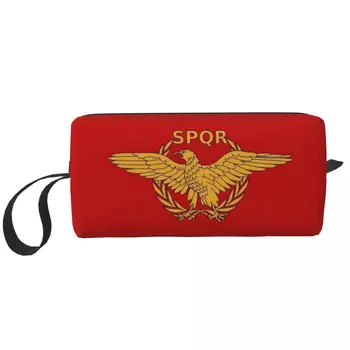 Римский Императорский орел с логотипом SPQR, дорожная косметичка для женщин, органайзер для макияжа и туалетных принадлежностей, Женские сумки для хранения, комплект Dopp, футляр, коробка