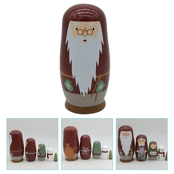 Рождественские деревянные игрушки для укладки, предметы домашнего декора ручной работы, рождественские расписные куклы