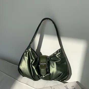Роскошная женская сумка, плиссированная космическая сумка с хлопчатобумажным наполнением, фирменная дизайнерская сумка через плечо 2023 года, новая сумка высокого класса в стиле ретро, сумка для подмышек