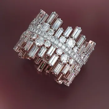 Роскошное Любовное кольцо неправильной формы smvp для женщин с микромощением из круглого квадратного Кубического Циркония, Обручальное кольцо для обручения, модные ювелирные изделия