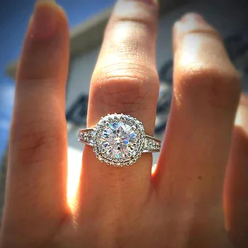 Роскошное Обручальное кольцо с цирконием для женщин, простое классическое кольцо на палец из медного сплава, модные украшения для женской вечеринки