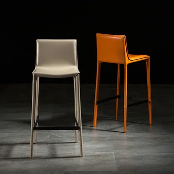 Роскошные Барные стулья с акцентом, Скандинавская Дизайнерская стойка, Современные стойки регистрации, Барный стул, Высокий шезлонг для салона на открытом воздухе, Кухонные Барные стулья