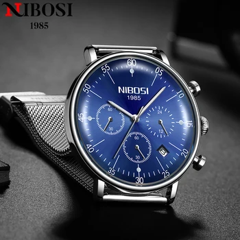 Роскошные часы бренда NIBOSI, мужские водонепроницаемые спортивные часы с хронографом, мужские Кварцевые часы для мужчин Reloj Hombre